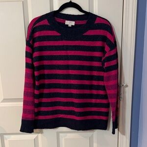 Women's Striped Sweater - Pink and Black